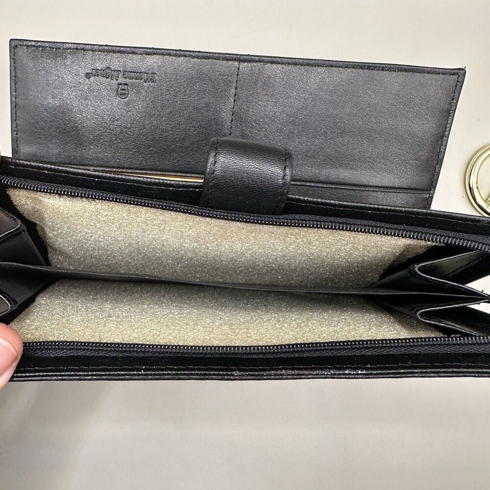 Designer wallet quilted black Etienne Aigner long clutch - Picture 11 of 11